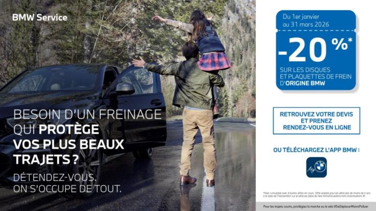 -20% sur les disques et les plaquettes de freins d'Origine BMW