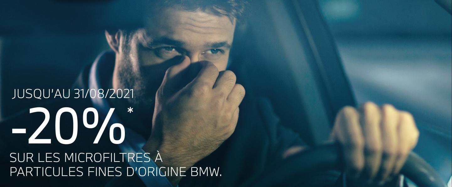 -20%* SUR LES MICROFILTRES À PARTICULES FINES D'ORIGINE BMW.