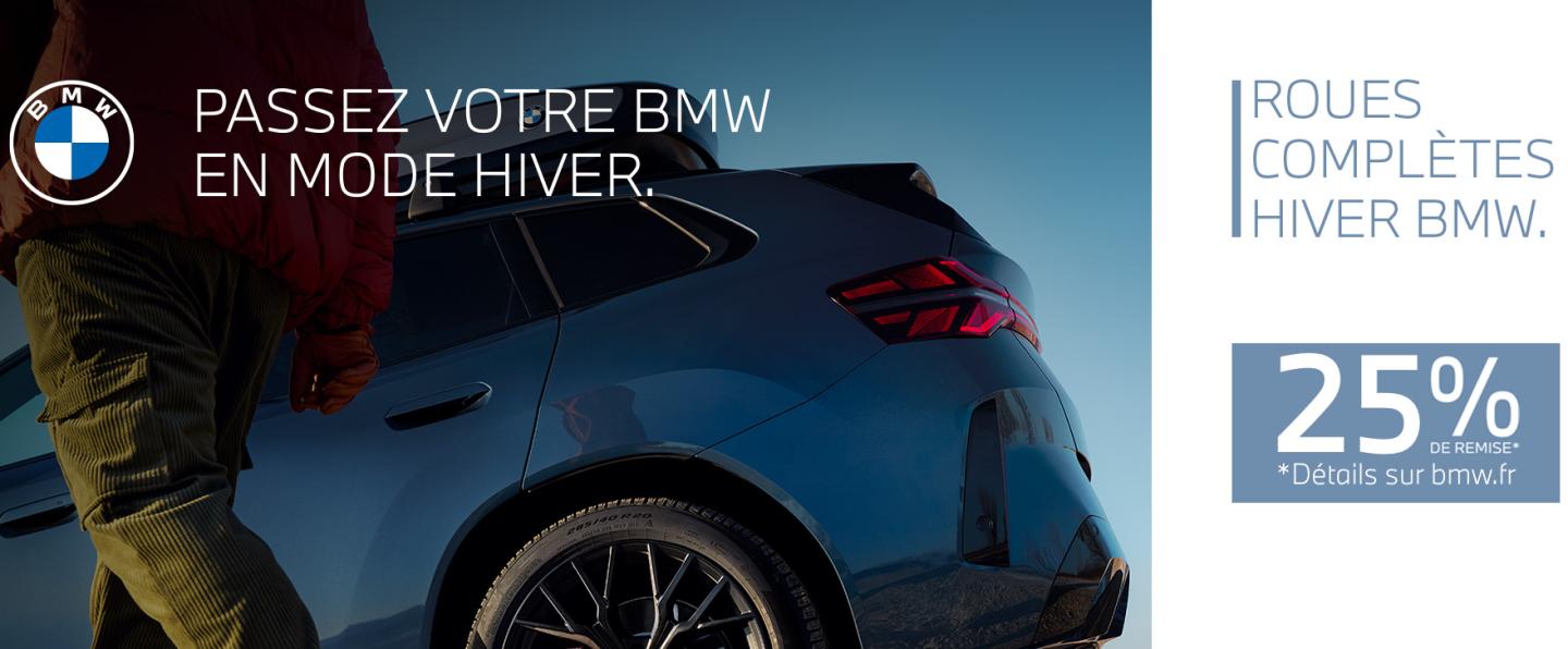 Préparez votre véhicule à affronter la saison froide en toute sécurité. Jusqu’à la fin de l’année 2025, pour l’achat de 4 Roues Complètes Hiver BMW, la 4ᵉ vous est offerte*.